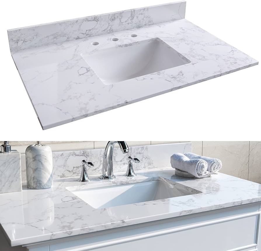 Natural Color Natural Looking Silica Free Quartz Slab, Practical for Custom Designs