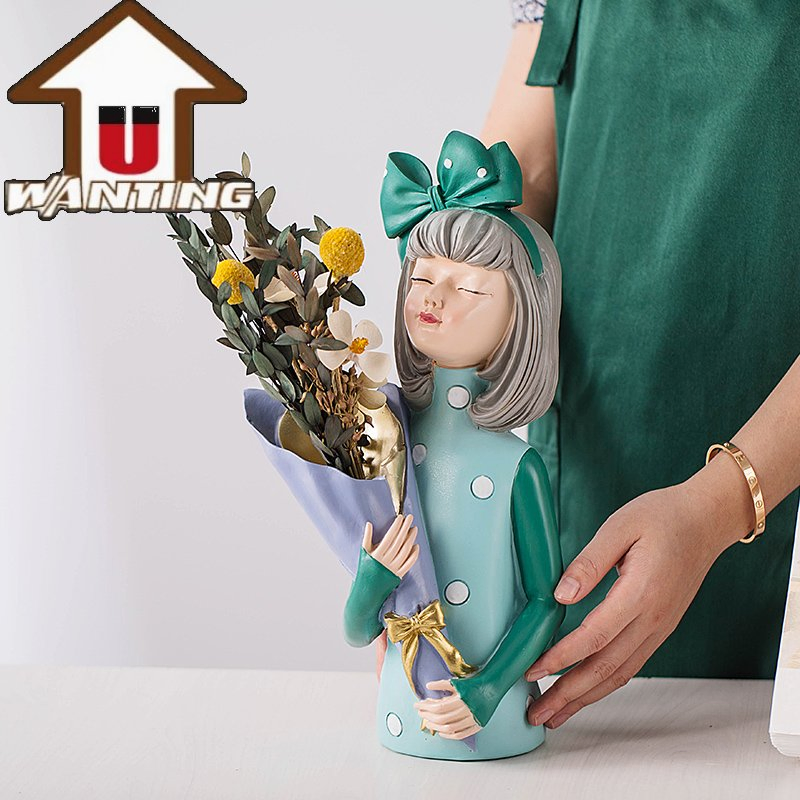 High Quality Art Home Decoration Bouquet Girl Sculpture Wedding Living Room Furniture