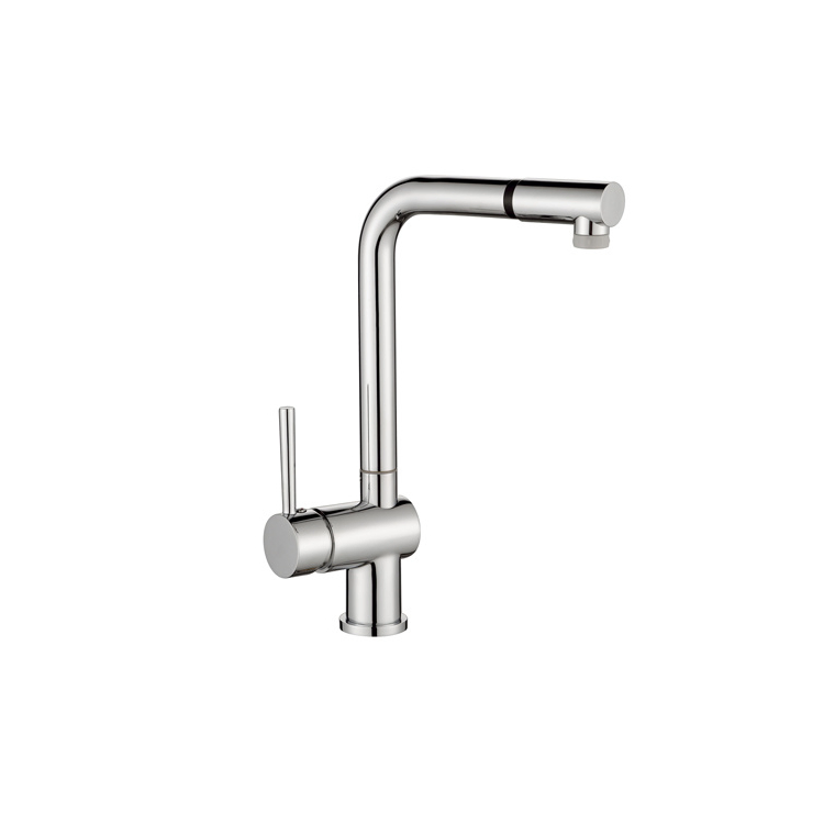 Single Lever Water Tap Swivel Spout Brass Pull out Kitchen Faucet