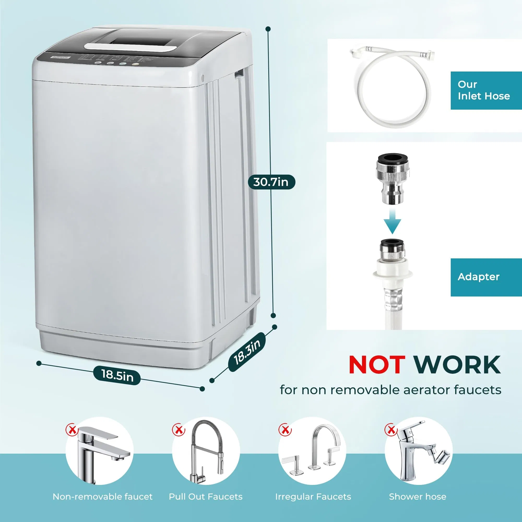 Euhomy High-Performance Portable Washing Machine for Hotel Environments