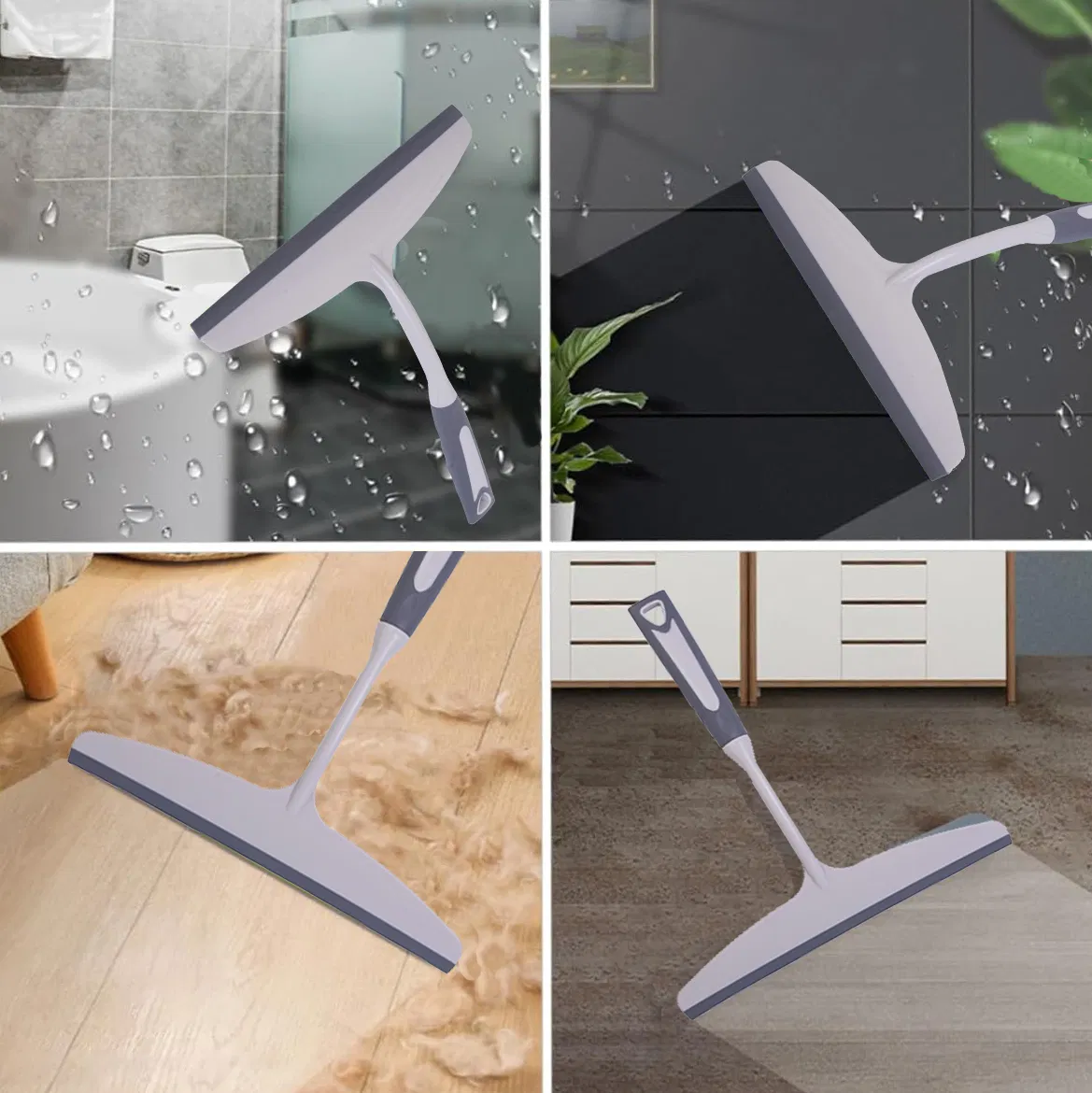 Wholesale Window Mirror Silicone Non-Slip Handle Glass Cleaning Squeegee Scraper