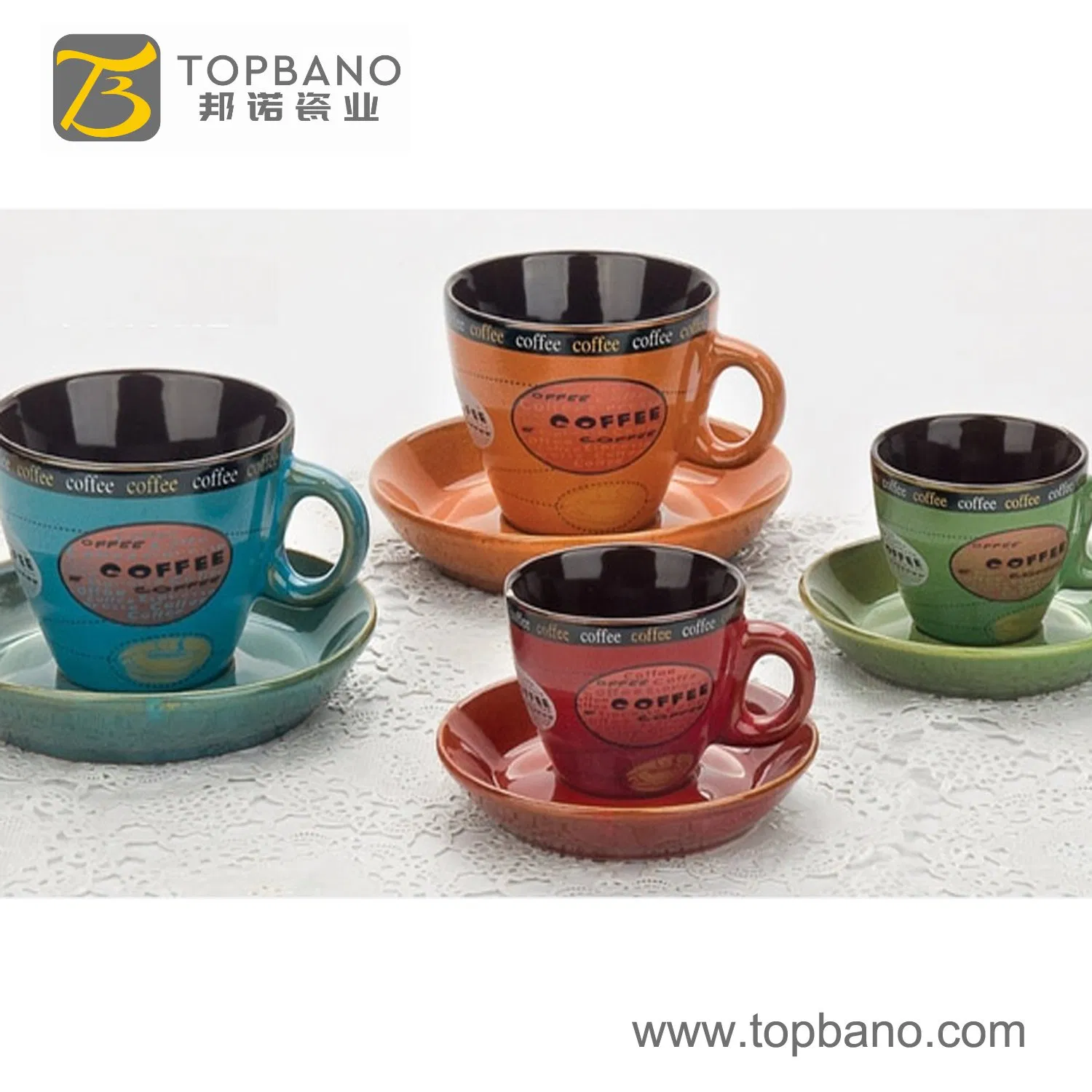 Porcelain 250ml Cup& Saucer Tea Ceramic Coffee Cup& Saucer