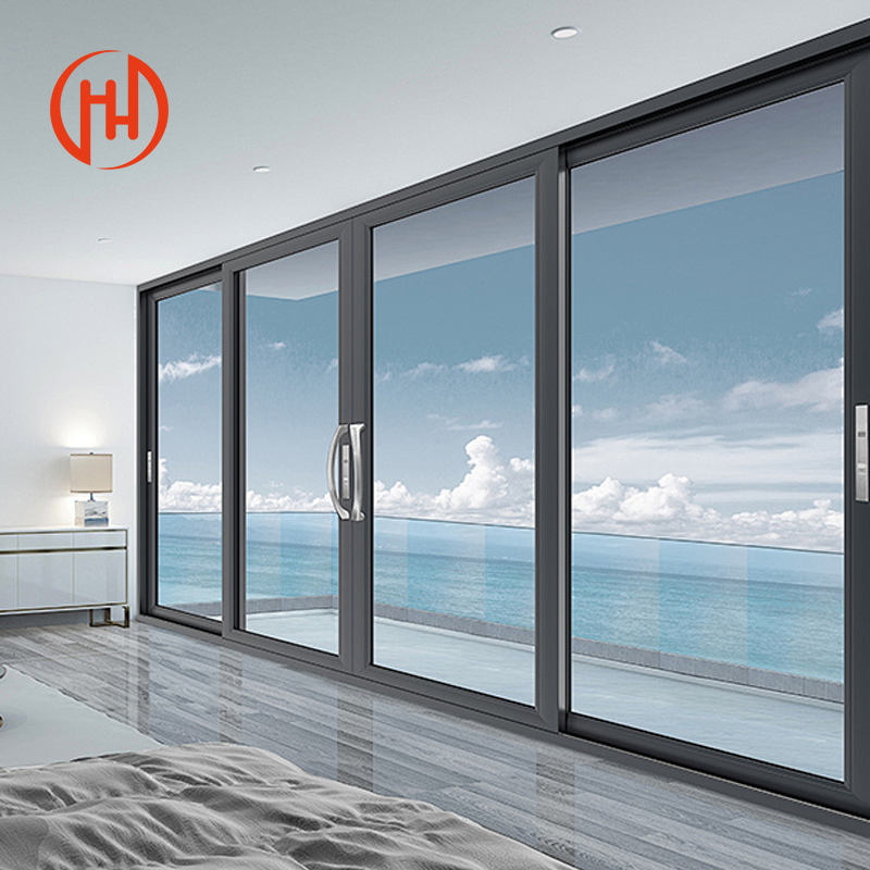 Thermal Break Slider Balcony House Aluminium Double Glass Sliding Doors