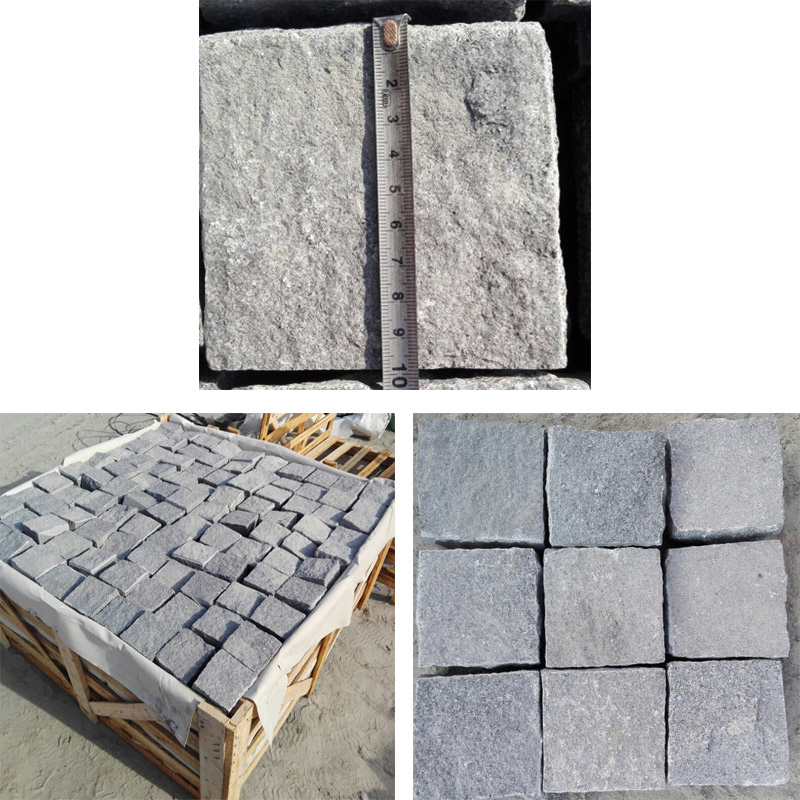 Walk Way Cheap Black Granite Cobblestones Flamed Brick Driveway Pavers Driveway Paving Stone Granite Cobblestone Driveway Pavers Mesh