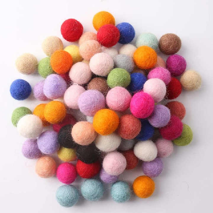 Eco-Friendly Handmade Multicolor Wool Felt Balls Colourful Wool Balls Felt Balls for Creative Craft Decoration
