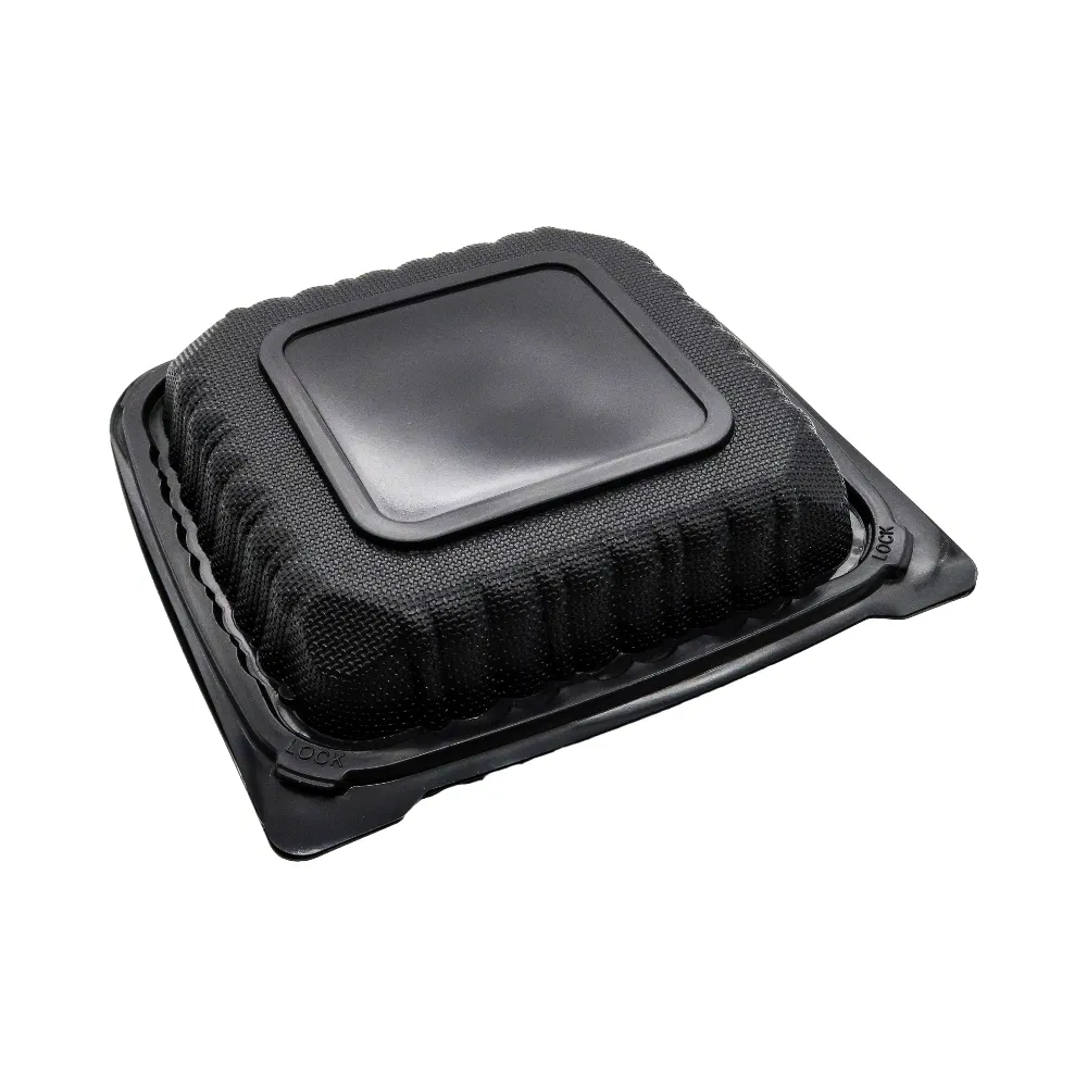 Durable PP Plastic Packaging Food Takeaway White 8X8 Clamshell Box