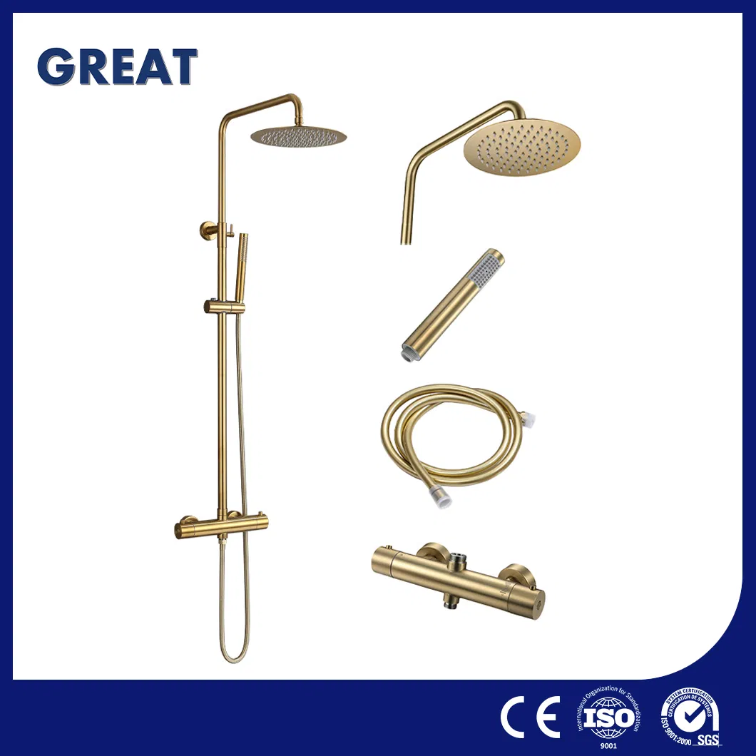 Great Wall Shower Column Manufacturing Wall Mounted Shower Column China GLS4926LG Modern Wall Mounted Bath Rainwater Shower Set