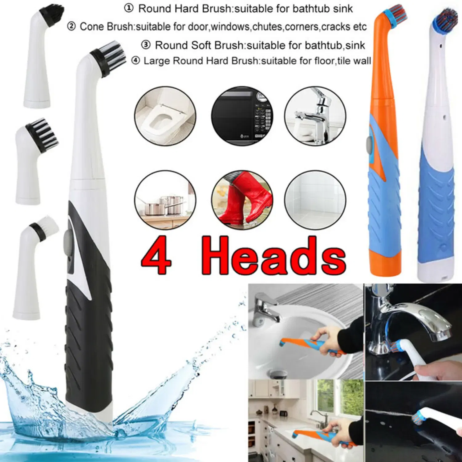 Electric Cleaning Brush Kit with Electric Scrubber Cleaner for Homes