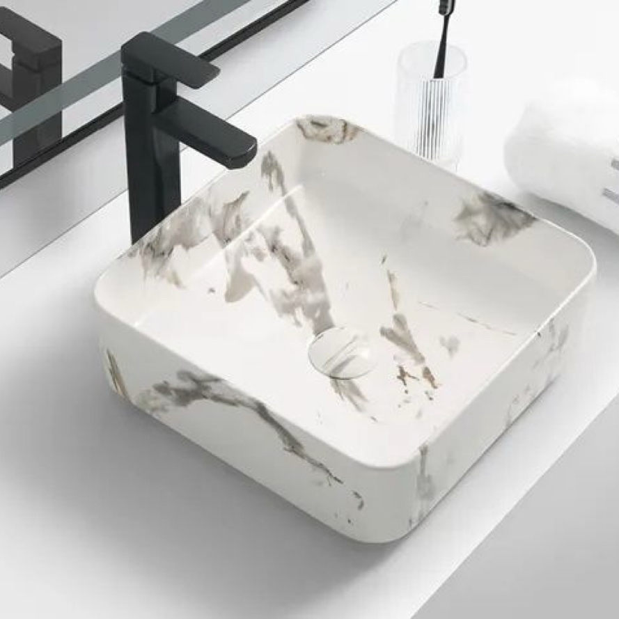 New Design Luxury Customized Hot Selling Hotel Room Marble Top Basin
