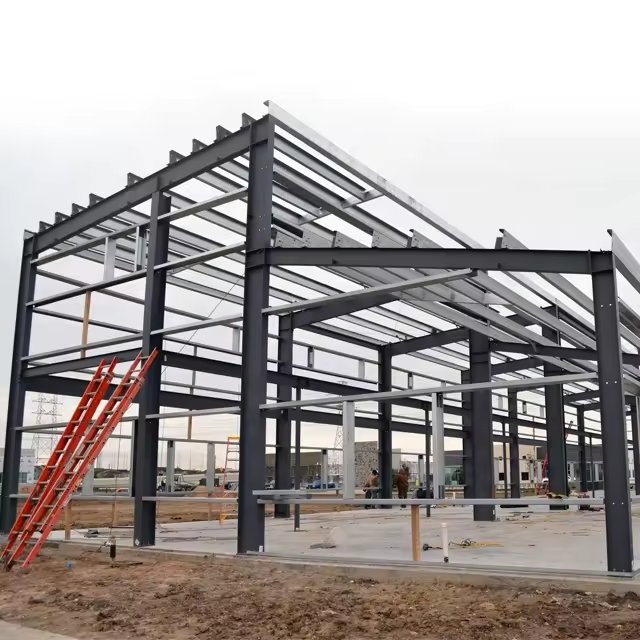 Large-Span Steel Structural Buildings/Prefab Car Showroom Structure for Warehouse/Workshop
