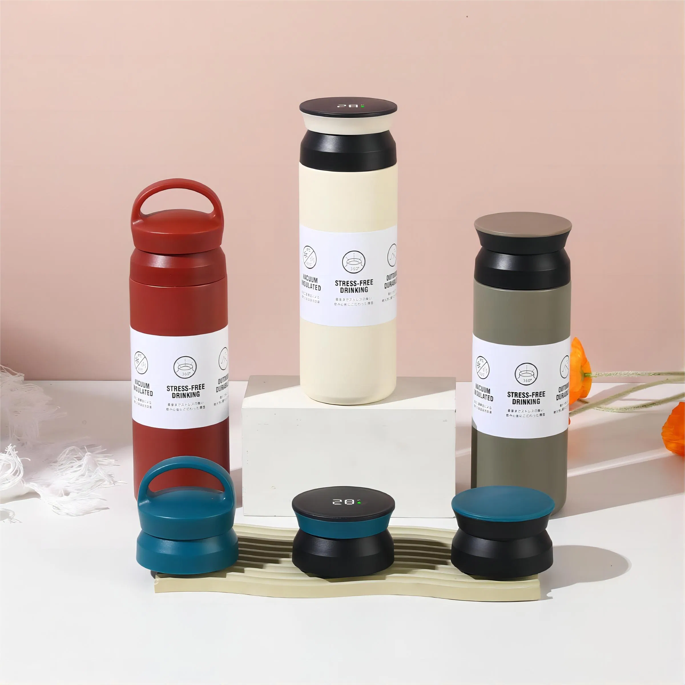 Customized New Product Insulated Double Wall Vacuum 18/8 Stainless Steel Coffee Mug Tumbler Water Bottle Travel Cup Thermo with Lid