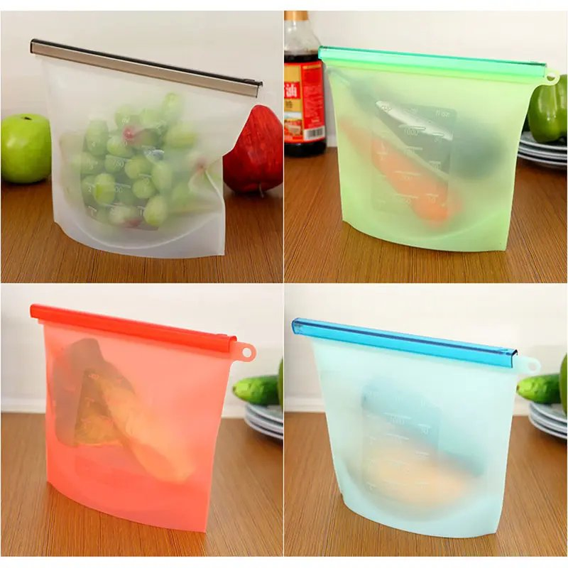 Food Grade BPA Free Seal Reusable Silicone Storage Bag