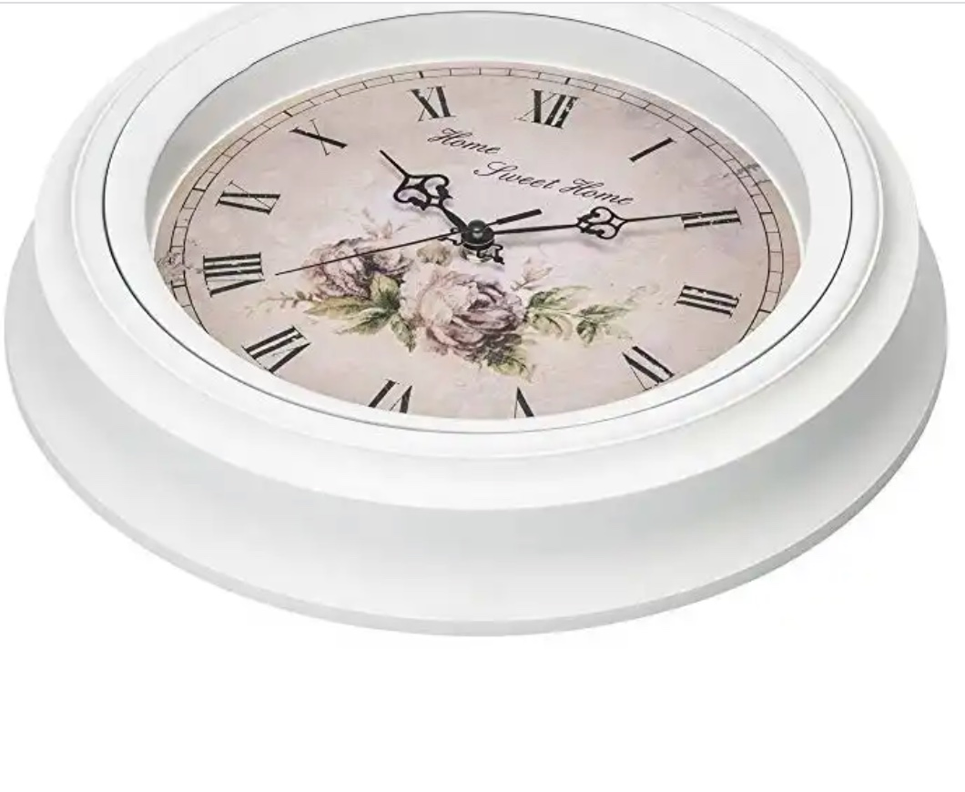 Large Decorative Wall Clock Vintage Style Silent Quality Quartz Battery Operated