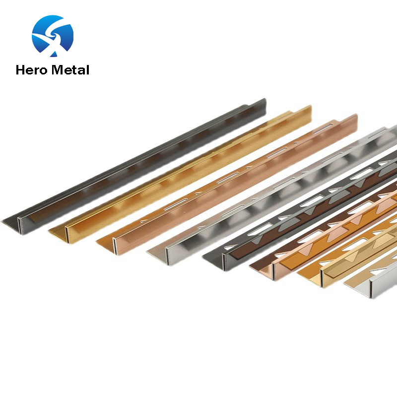 Hero Metal Light 304 Profile for Shower Room Profiles Bar Housing Profiles and Door Enclosure Stainless Steel Strip Tile Trim
