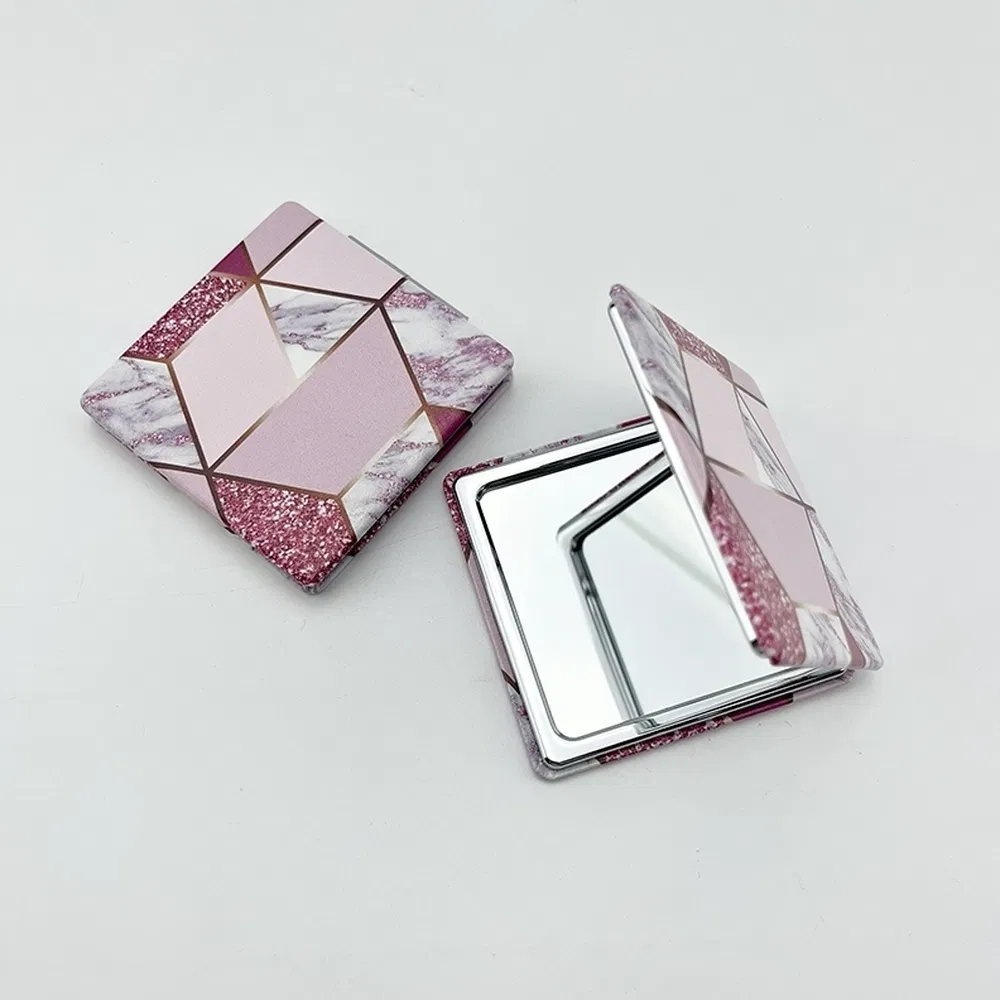 Customizable Tempered Glass Mirror Quiet Opening and Closing Portable Premium Compact Mirror