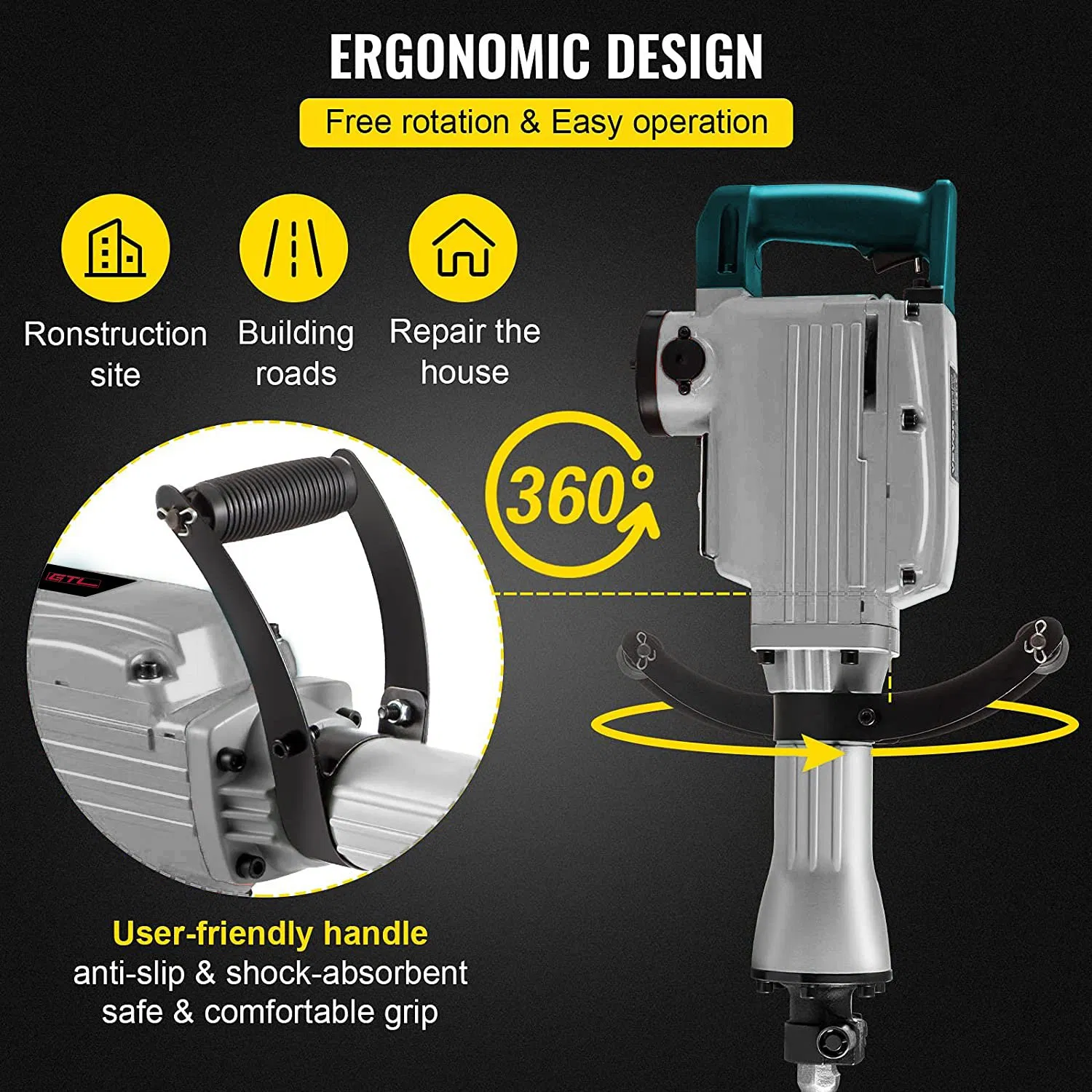 Отбойный молоток электрический 1700W HD076