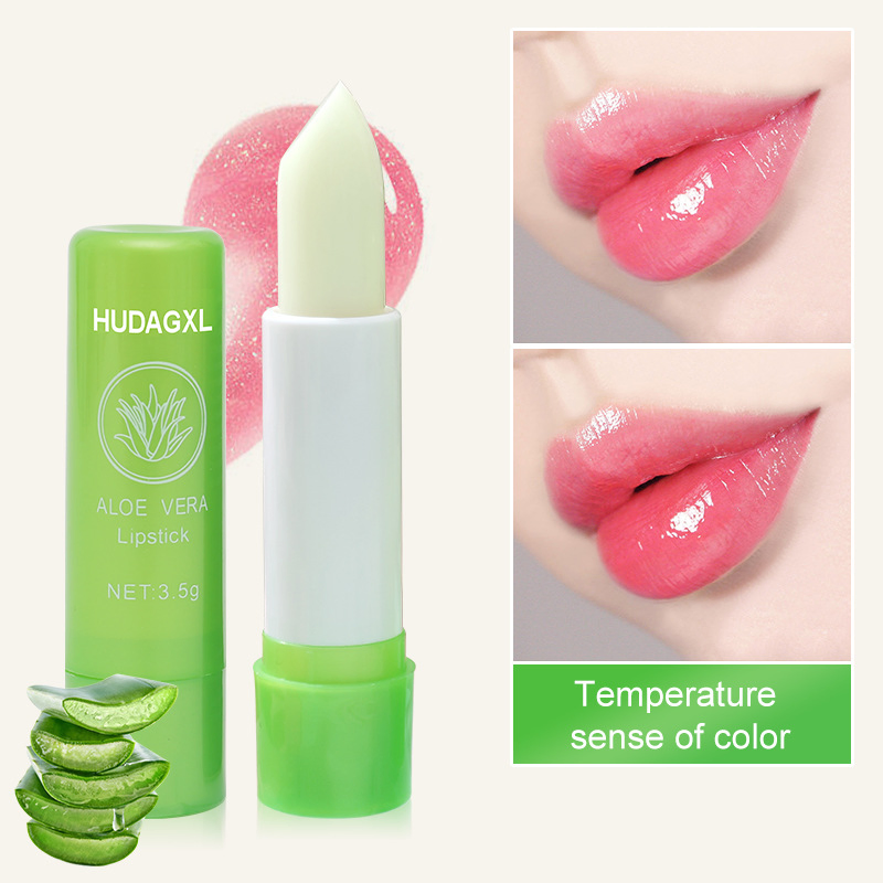 Aloe Vera Lipstick Color Changing Lip Balm Moisturizes Waterproof Prevents Dry Cracked Lips