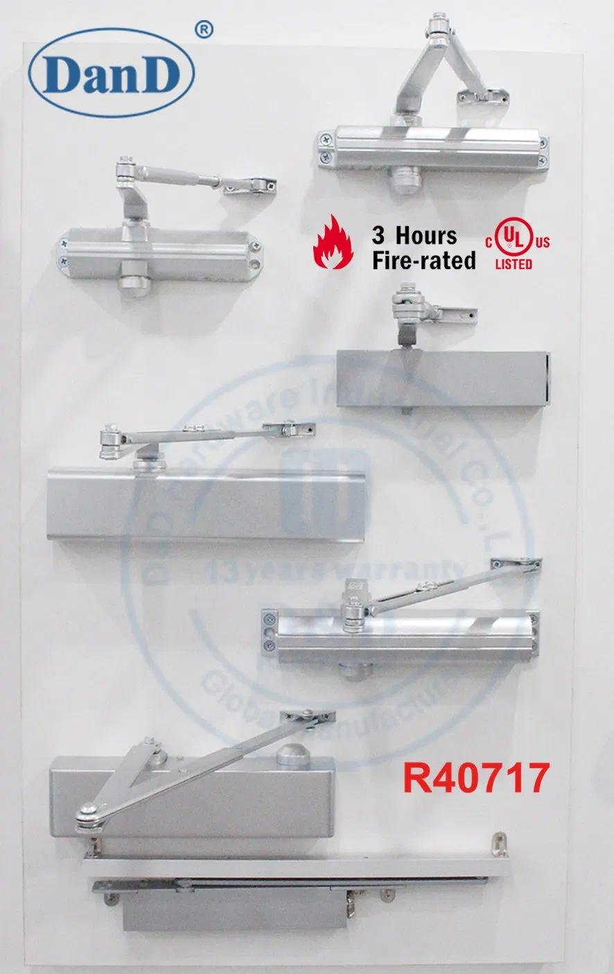 CE En1154 Adjustable Automatic Aluminium Door Closer for Fireproof Steel Doors