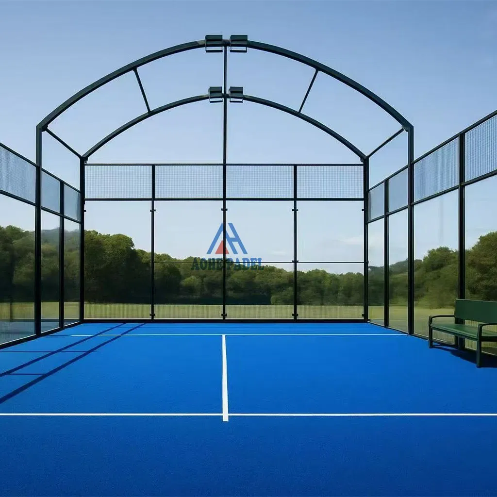 Padel Outdoor Tennis Outdoor Panoramic Supplier Paddle Soccer Court Roof