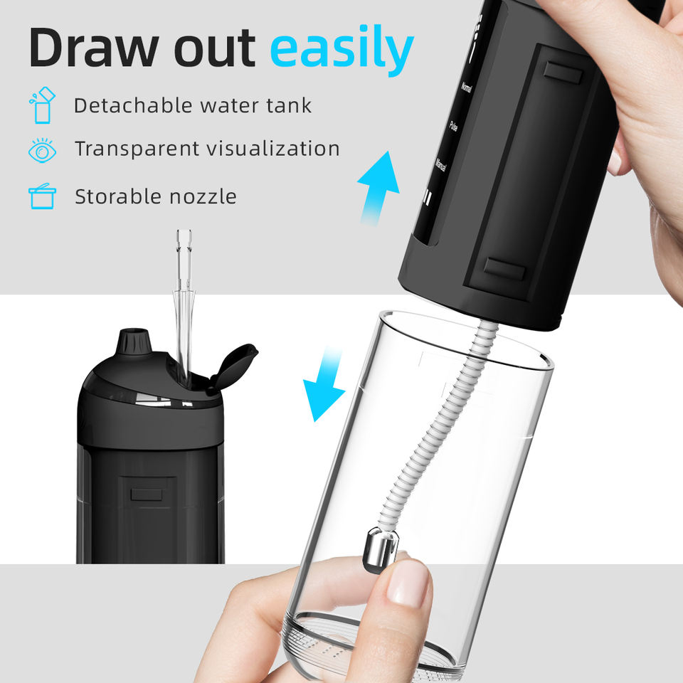 Portable Dental Oral Irrigator 6 Modes Cordless Ipx7 Waterproof Teeth Cleaner Water Flosser