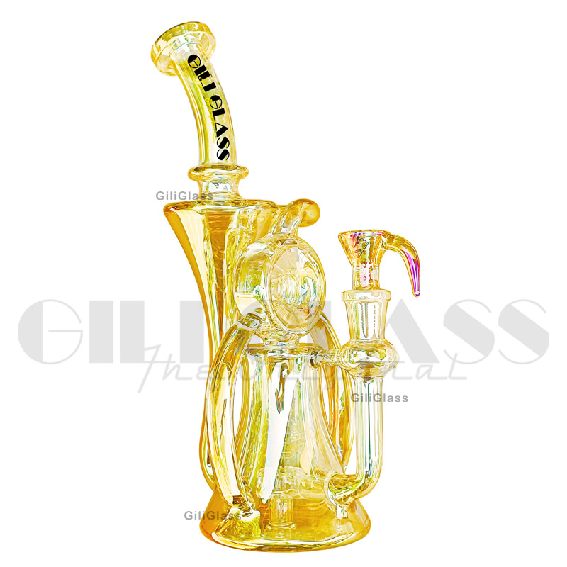 Gili-897 Glass Smoking Pipe DAB Rig Recycler with Quartz Banger Water Manufacturer Wholesale
