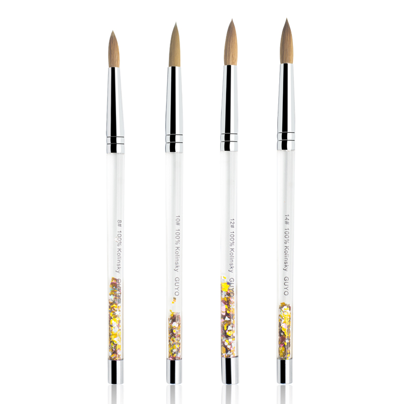 Guyo Gold Liquid Handle Pure Kolinsky Nail Art Brush