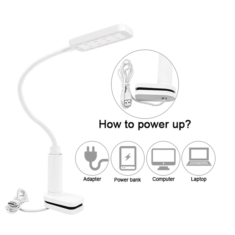 Portable Acrylic Nail Lamp, Manicure Nail Dryer LED Light for Curing Gel Nails with Flexible Gooseneck