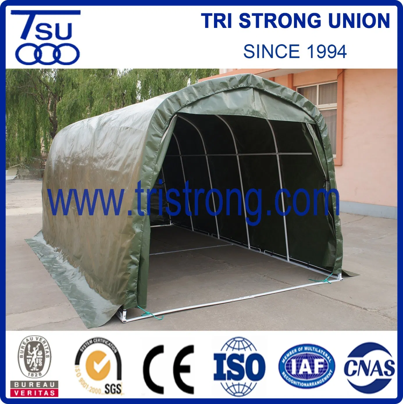 Small Portable Carport with Grey PE Tarpaulin (TSU-788/TSU-917)