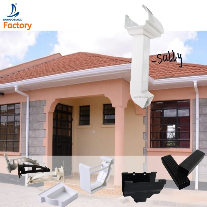 China Manufacture 100% Raw Building Material Roof Gutter PVC Gutters for Rain Water Collection