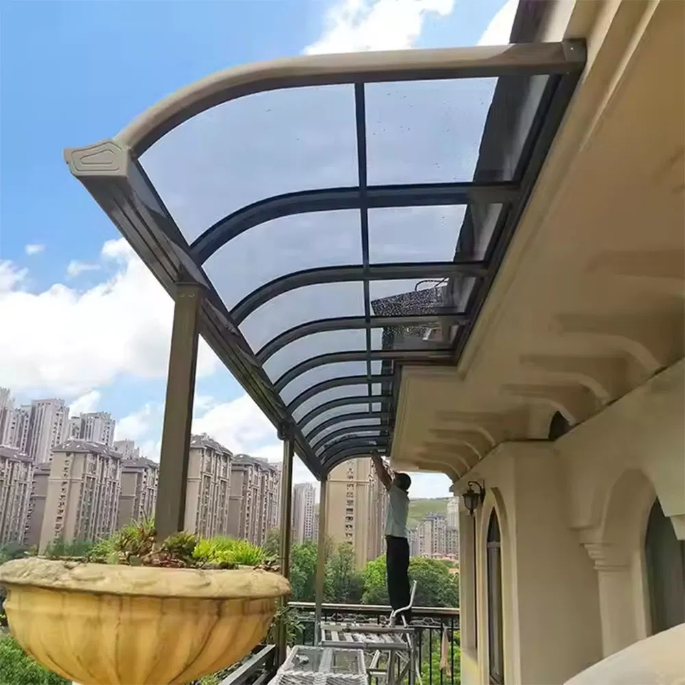 Modern Polycarbonate Sheet Awning Aluminum Frame Weather Resistant Polycarbonate Canopy