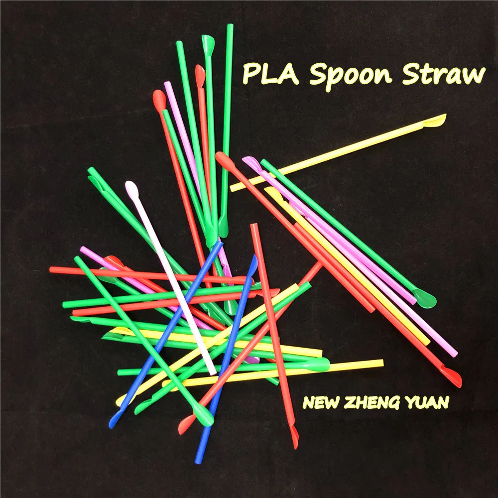 Supply Colorful Biodegrade Eco-Friendly Cutlery Diameter 6mm /8mm/12mm PLA Plastic Spoon Straw