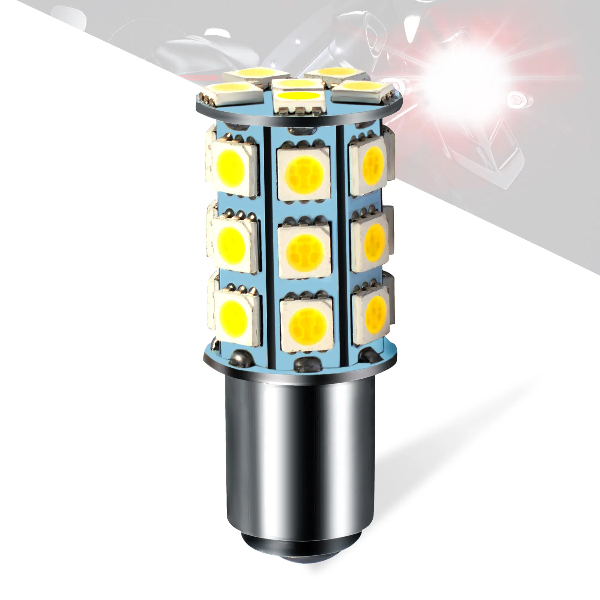 Светодиодная лампа 1157 12V 1.7W, 27 диодов, белая мигающая