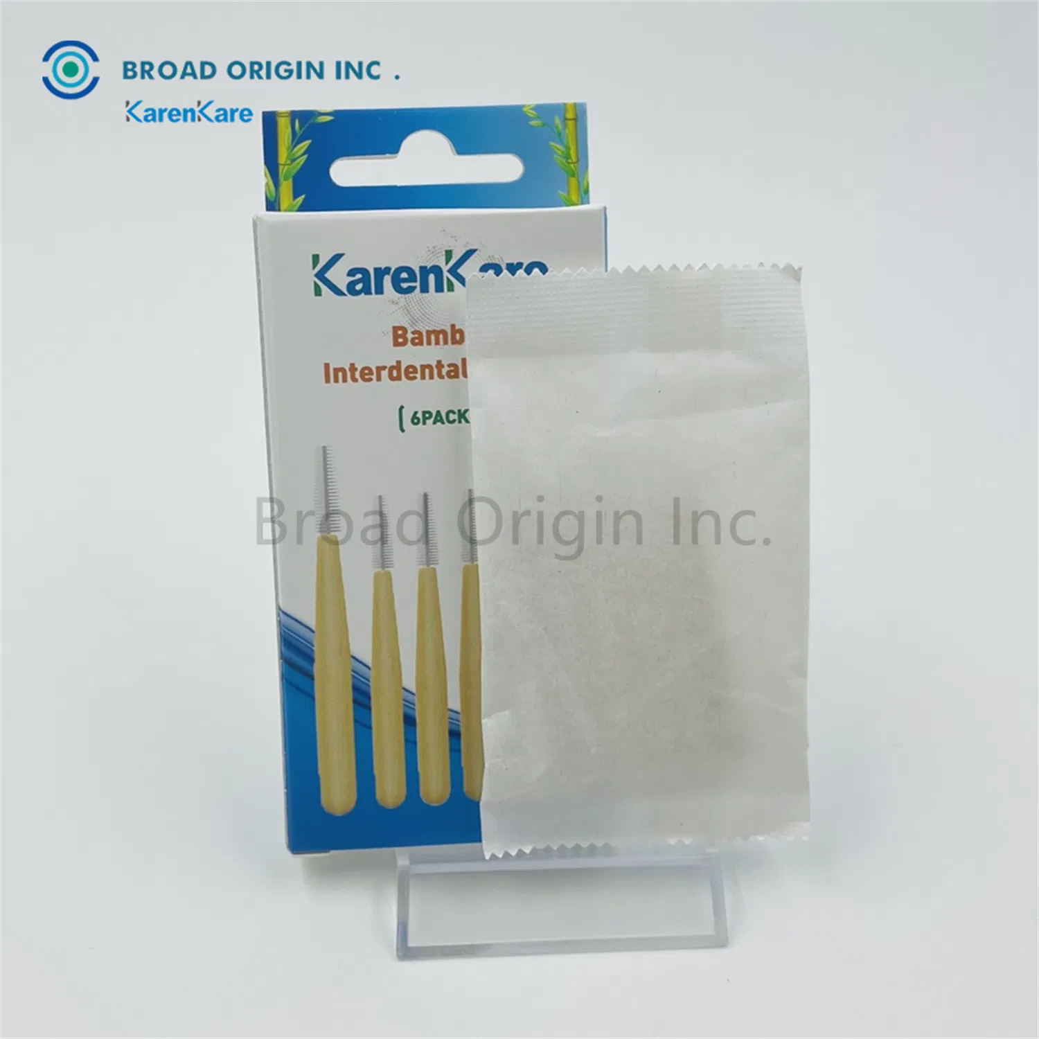 Natural Bamboo Biodegradable Interdental Brush Toothpick Custom Engraved Logo