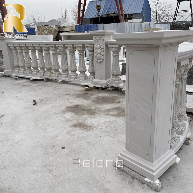 Customized Hand-Carved Outdoor High Quality Marble Stone Railing