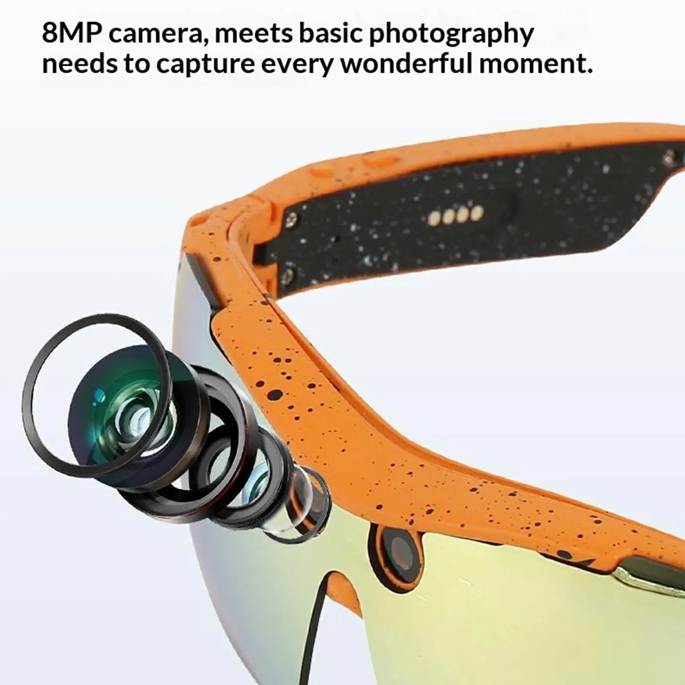 V30 8MP Dual Channel Stereo Music Glasses Voice Call Real-Time Translation Ai Smart Cycling Eye Glasses