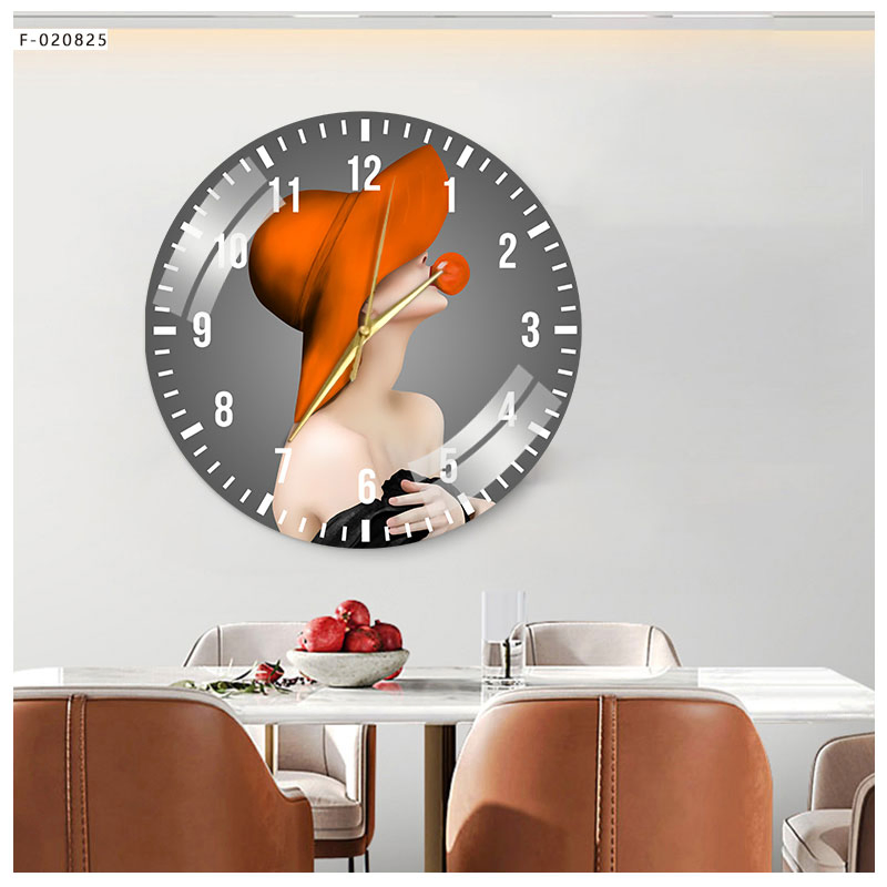 Living Room Wall Painting Round Crystal Wall Clock Art Painting Clock Luxury Customized Frame