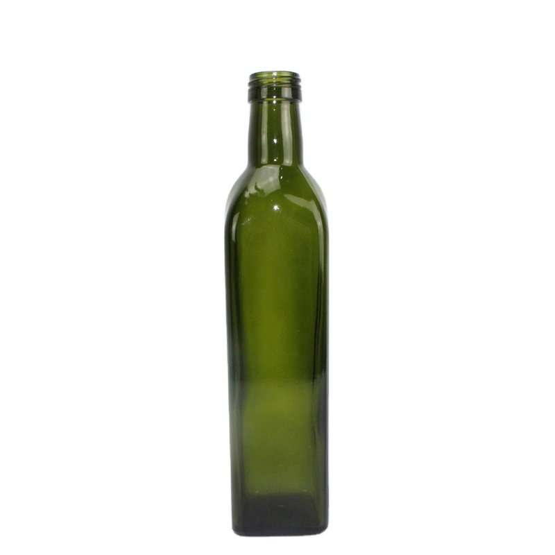 100ml 150ml 250ml 500ml 750ml 1000ml Clear Green Square Glass Olive Oil Bottle with Screw Cap