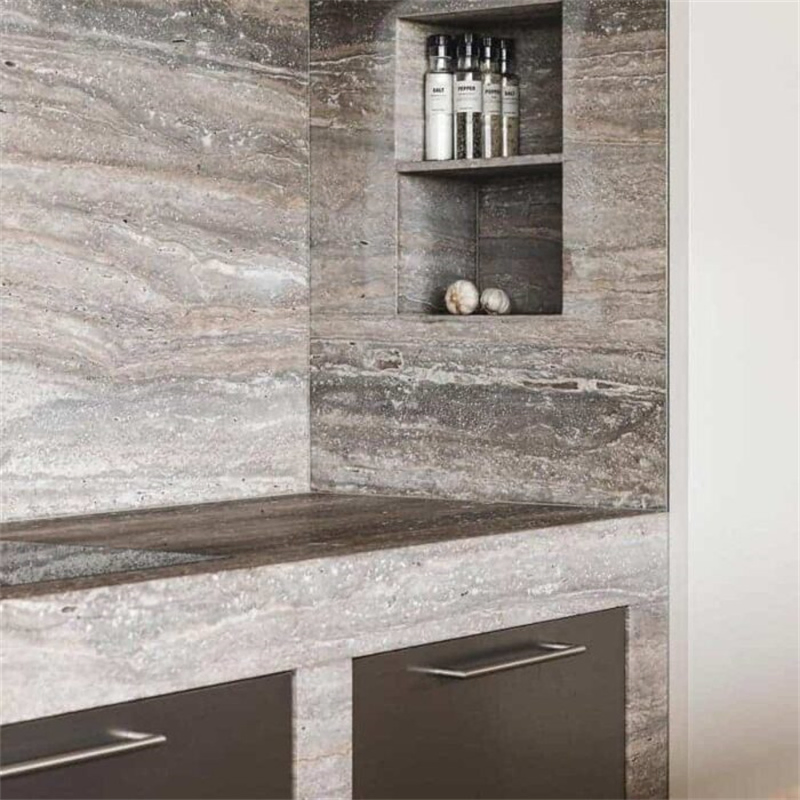 High Quality Sliver Travertine Slab Stone Table Home Decoration