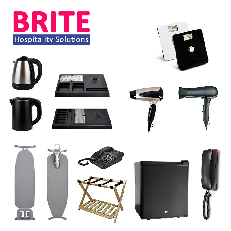 Consumer Electronics Bathroom Hand Dryer Hotel Room Amenity Electric Application Kettel with Tray Safe Box Mini Bar Iron Board Electric High Speed Hair Dryer