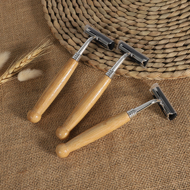 Eco-Friendly Twin Blade Stainless Steel Safety Razor Bamboo Handle Shaving Razor