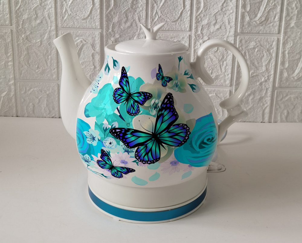 Kitchen Appliance Wholesale Personalized 1.5L Ceramics Electric Water Kettle with Butterfly Pattern