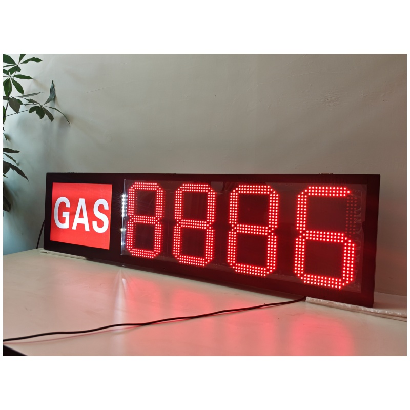 Gas Station LED Sign Board Large 7 Segment Display 12inch 7 Segment Display Gas 8.888 /Diesel 8.888