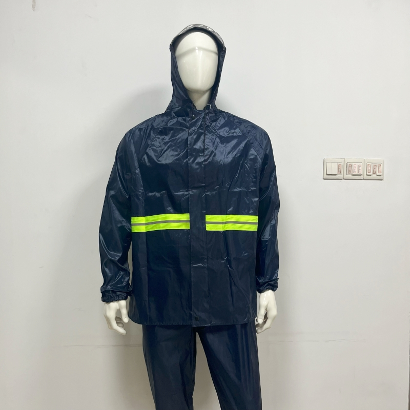 Hi Vis High Quality Waterproof Windproof Plus Size Oxford Cloth PVC Raincoat