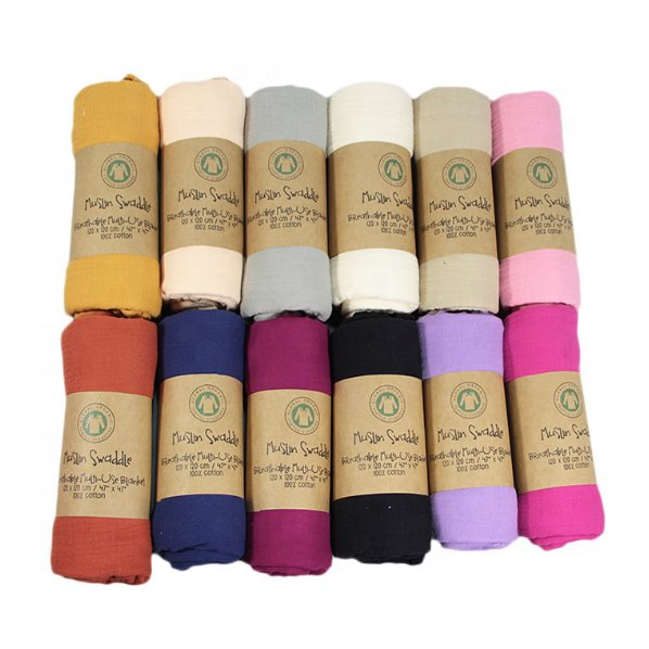 Ready to Ship 70% Bamboo+30% Cotton Baby Muslin Swaddle Wrap Blankets