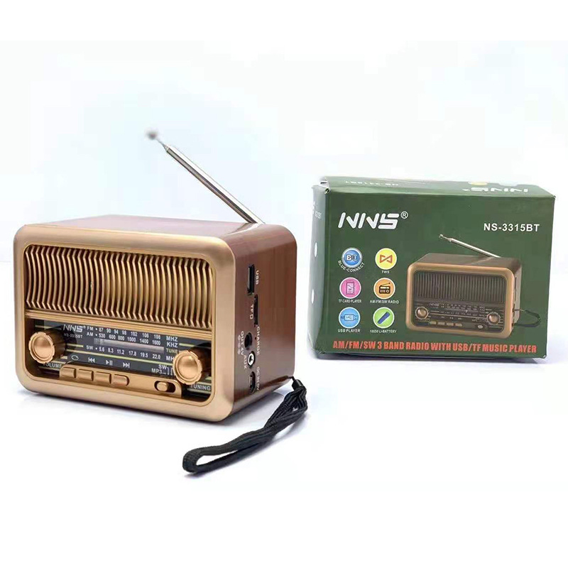 Ретро радио NS-3315BT с Bluetooth, деревянный корпус