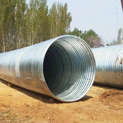 Large Diameter Large Corrugation Size Galvanized Corrugated Metal Pipe