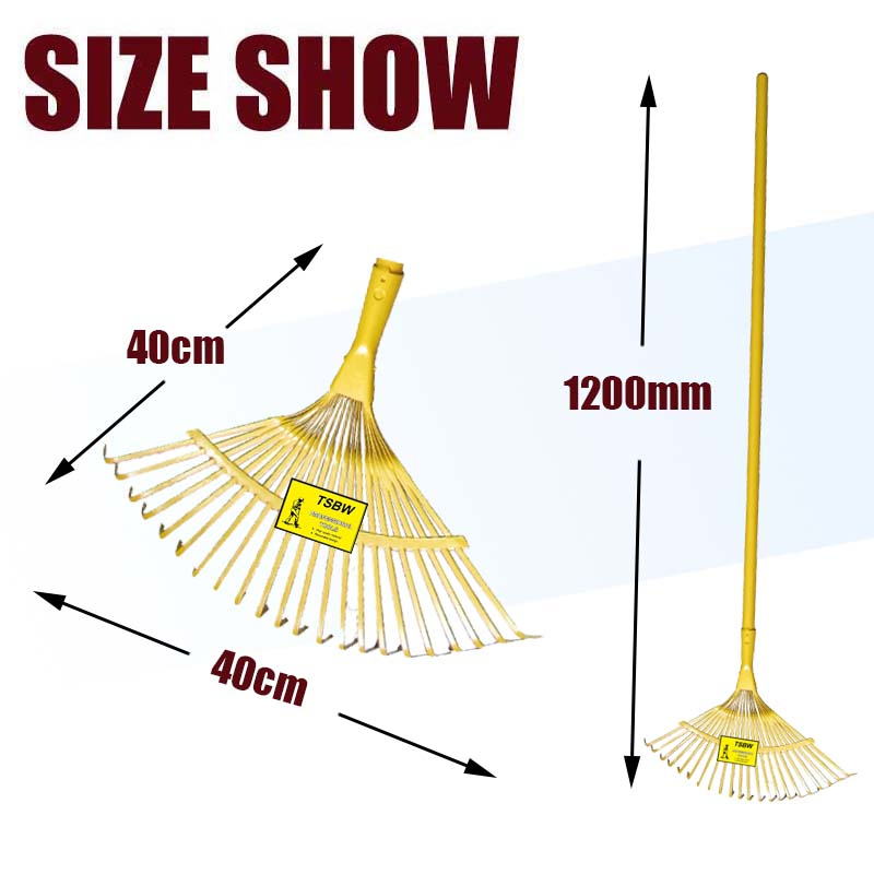 Long Steel Handle Garden Farming Farming Metal Tools Lawn Leaf Rake
