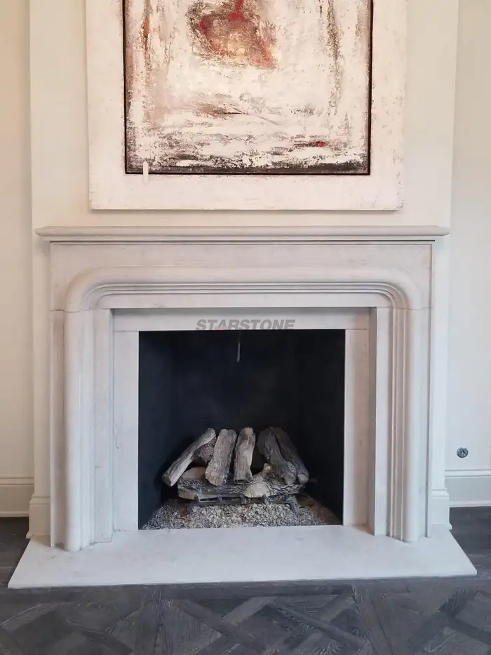 Starstone Hot Sale Factory Direct Supply Natural Stone Fireplace Mantle White Marble Fireplace Surround