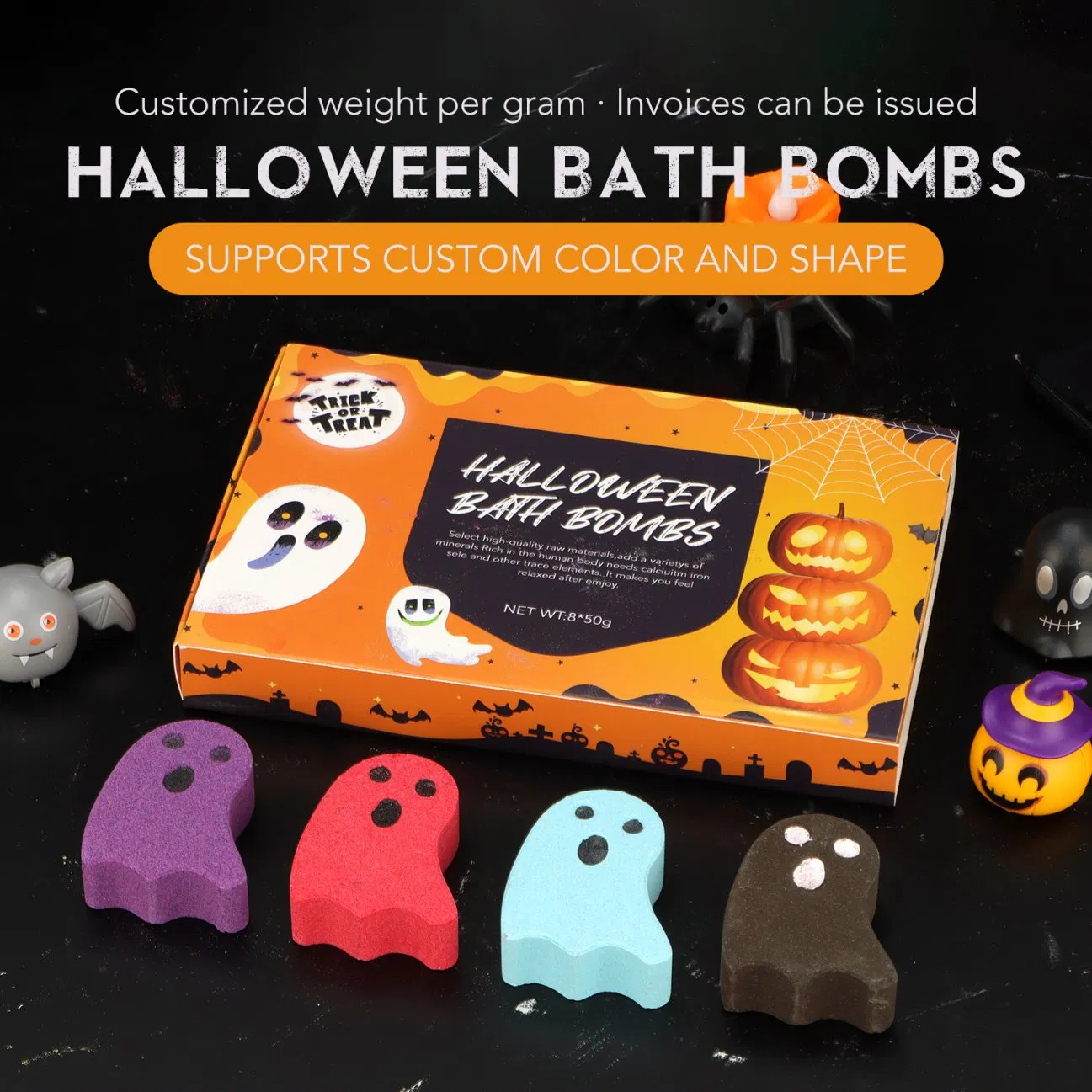 Low MOQ High Quality Customize Bubble Bath Halloween Festival Supprise Bath Bomb Gift Set