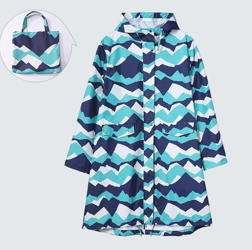 Stylish Waterproof Rain Jacket with All Over Printing for Hiking and Outdoor Fun Rainwear Raincoat